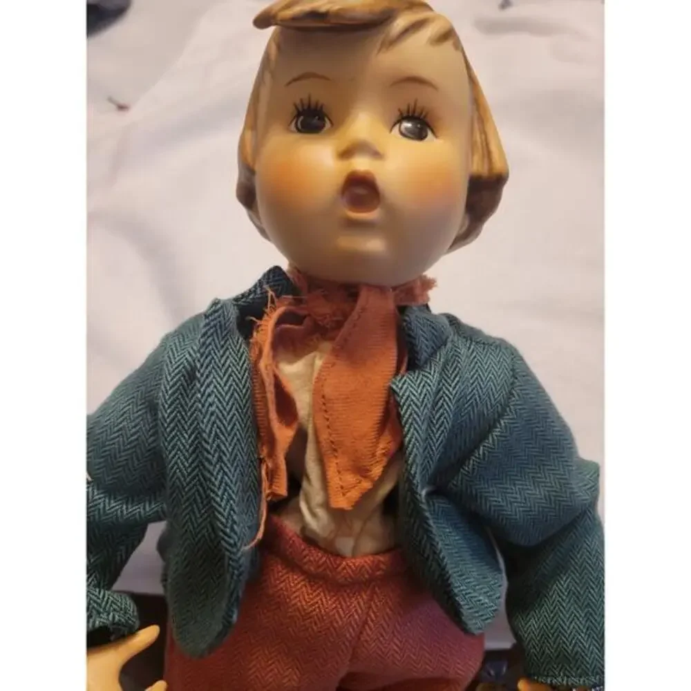 Vintage 60s Goebel Doll Porcelain Bag‎ Neck Scarf Tag Shoes Socks Jacket Pants